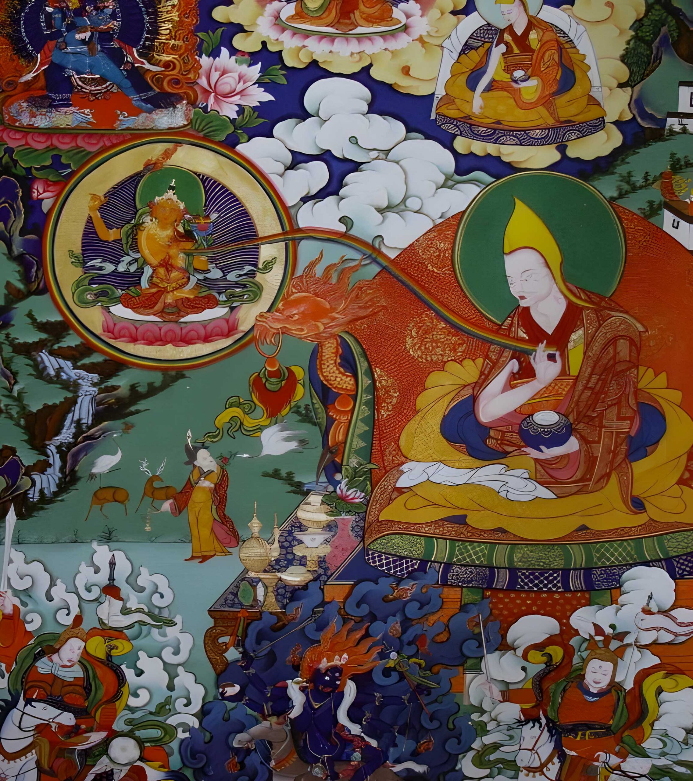 Traditional painting of Lobsang Yeshi The 5th Panchen lama.